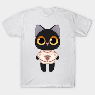 Holiday Black Kitten T-Shirt